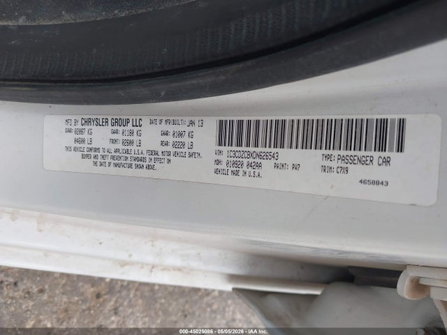Aukcja sprzedaży 2013 Dodge Avenger Sxt, vin: 1C3CDZCBXDN626543, numer aukcji: 45025086