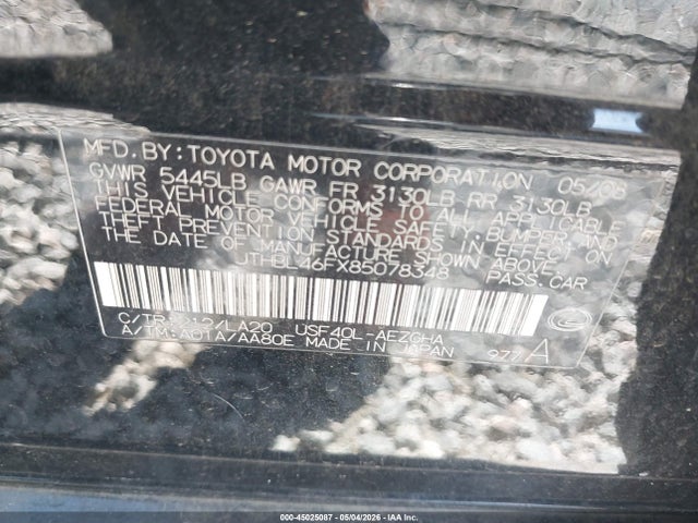 Продажа на аукционе авто 2008 Lexus Ls 460, vin: JTHBL46FX85078348, номер лота: 45025087