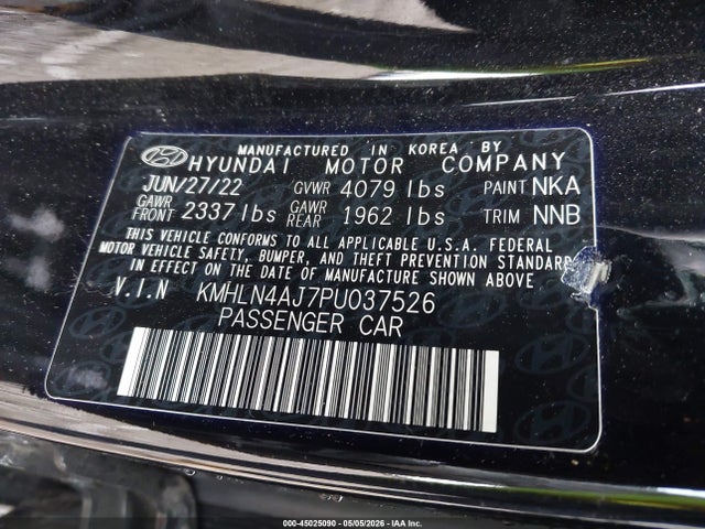 Aukcja sprzedaży 2023 Hyundai Elantra Hybrid Limited, vin: KMHLN4AJ7PU037526, numer aukcji: 45025090