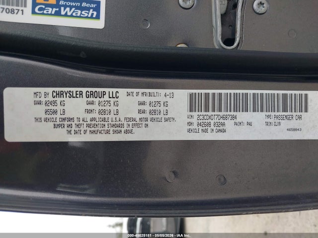 45025181 :رقم المزاد ، 2C3CDXDT7DH687384 vin ، 2013 Dodge Charger R/t Plus مزاد بيع