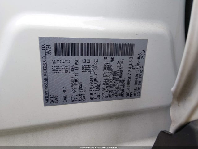 2025 Nissan Rogue Rock Creek მანქანა იყიდება აუქციონზე, vin: 5N1BT3BB6SC774153, აუქციონის ნომერი: 45025219