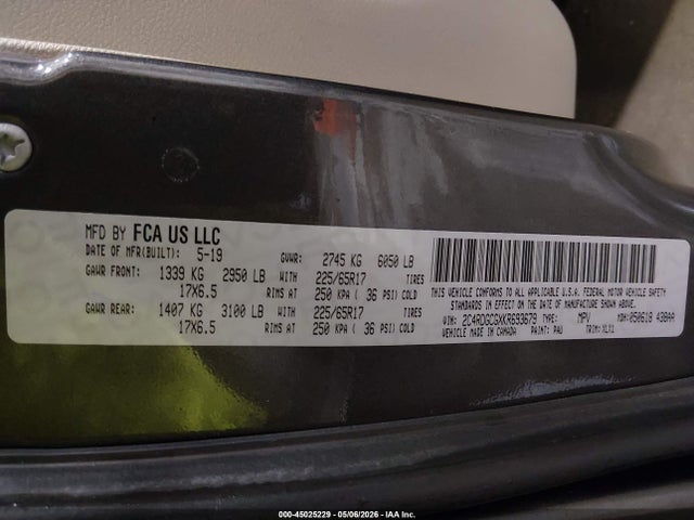 Dodge Grand Caravan Sxt 2019 2C4RDGCGXKR693679 Image 9