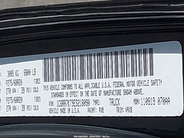 Aukcja sprzedaży 2014 Ram 1500 Express, vin: 1C6RR7KT9ES216090, numer aukcji: 45025290