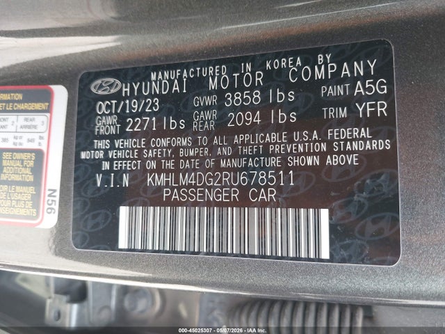 Aukcja sprzedaży 2024 Hyundai Elantra Sel, vin: KMHLM4DG2RU678511, numer aukcji: 45025307
