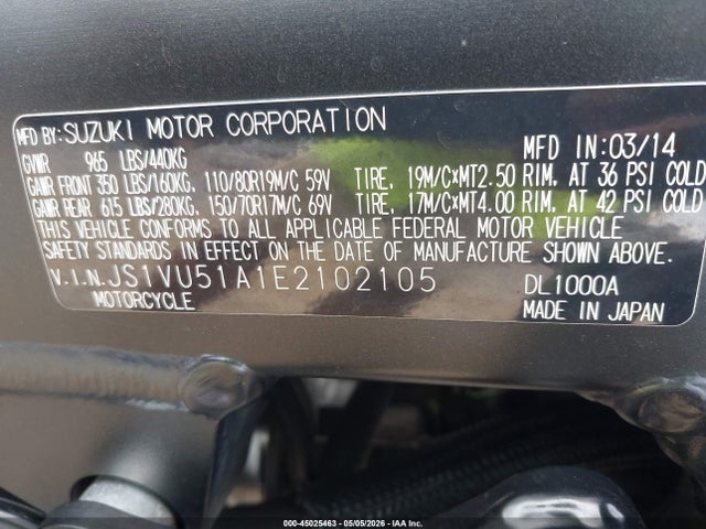 Suzuki DL1000 2014 JS1VU51A1E2102105 Image 10