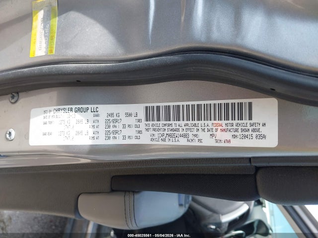 45025561 :رقم المزاد ، 1C4PJMAB2EW144883 vin ، 2014 Jeep Cherokee Sport مزاد بيع
