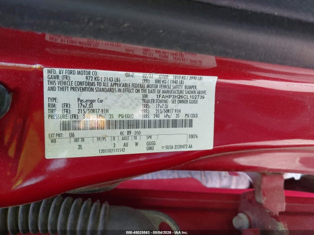 Aukcja sprzedaży 2012 Ford Focus Sel, vin: 1FAHP3H26CL102739, numer aukcji: 45025563