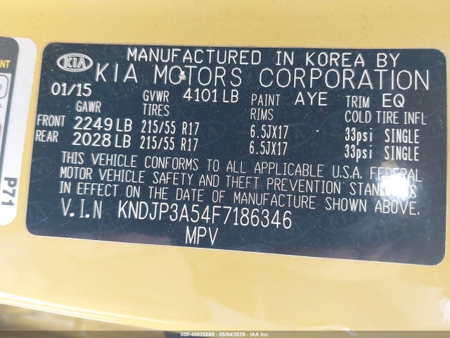 Продаж на аукціоні авто 2015 Kia Soul +, vin: KNDJP3A54F7186346, номер лоту: 45025569