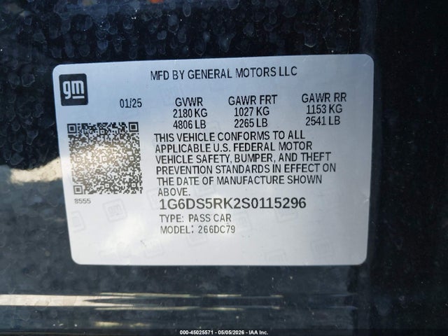 Продажа на аукционе авто 2025 Cadillac Ct5 Premium Luxury Rwd, vin: 1G6DS5RK2S0115296, номер лота: 45025571