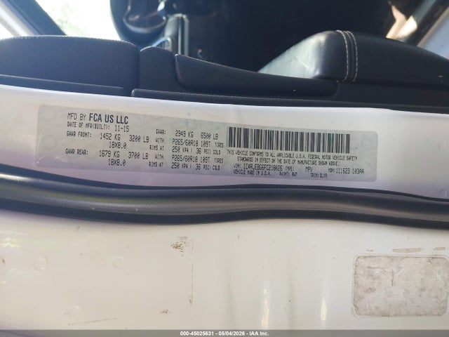 Aukcja sprzedaży 2015 Jeep Grand Cherokee Limited, vin: 1C4RJEBG6FC218026, numer aukcji: 45025631