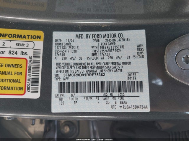 Ford Bronco Sport Badlands 2024 3FMCR9D91RRF75362 Image 9