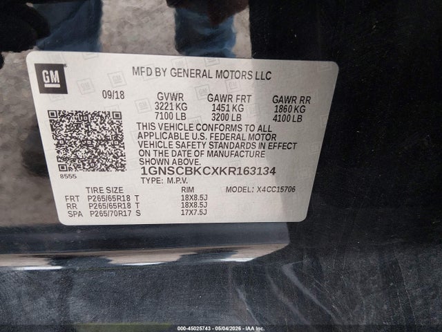Chevrolet Tahoe Lt 2019 1GNSCBKCXKR163134 Image 9