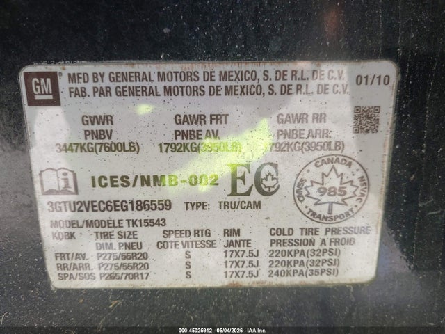 Продажа на аукционе авто 2014 Gmc Sierra 1500 Slt, vin: 3GTU2VEC6EG186559, номер лота: 45025912