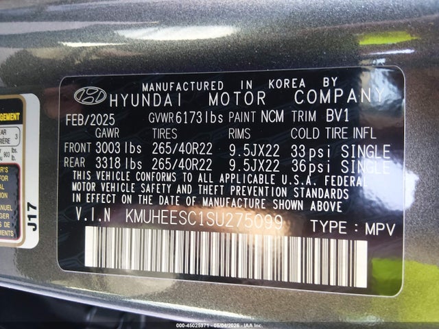 Aukcja sprzedaży 2025 Genesis Gv80 3.5t Prestige Awd, vin: KMUHEESC1SU275099, numer aukcji: 45025971
