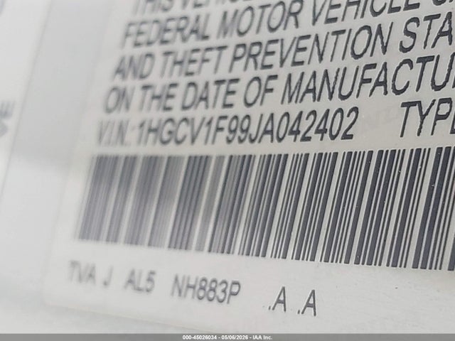 1HGCV1F99JA042402 Honda Accord Touring