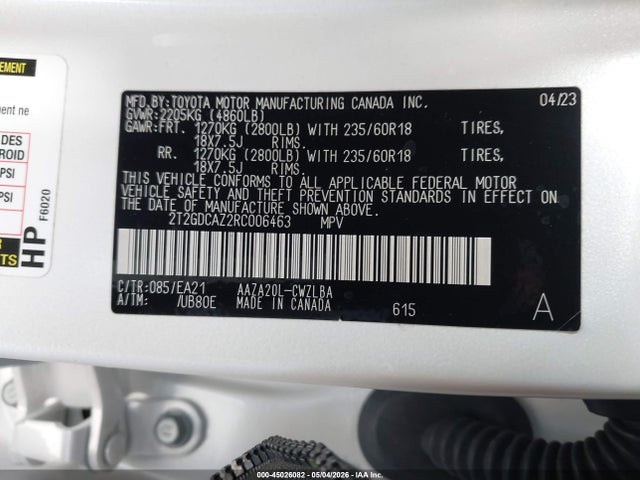 2024 Lexus Nx 250 Premium მანქანა იყიდება აუქციონზე, vin: 2T2GDCAZ2RC006463, აუქციონის ნომერი: 45026082