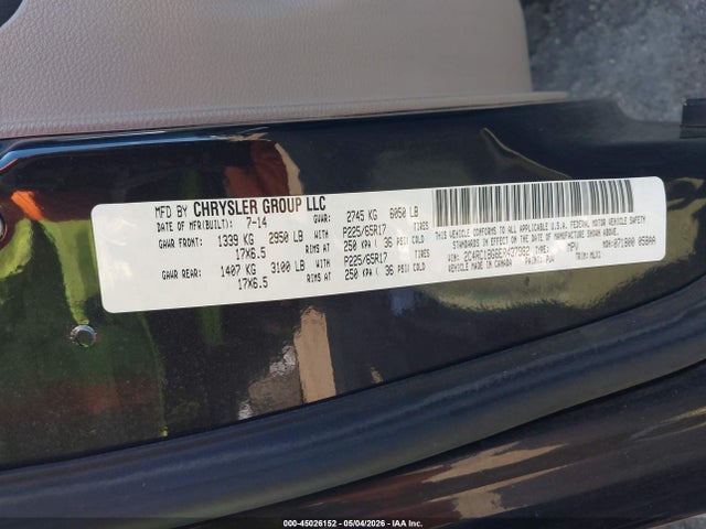 Продажа на аукционе авто 2014 Chrysler Town & Country Touring, vin: 2C4RC1BG6ER437982, номер лота: 45026152