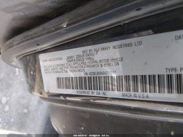 45026167 :رقم المزاد ، 4S3BL856494211557 vin ، 2009 Subaru Legacy 3.0r Limited مزاد بيع