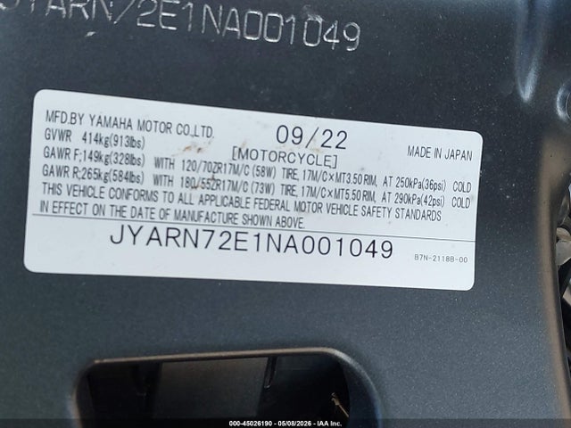 Yamaha Mt09 D 2022 JYARN72E1NA001049 Image 10