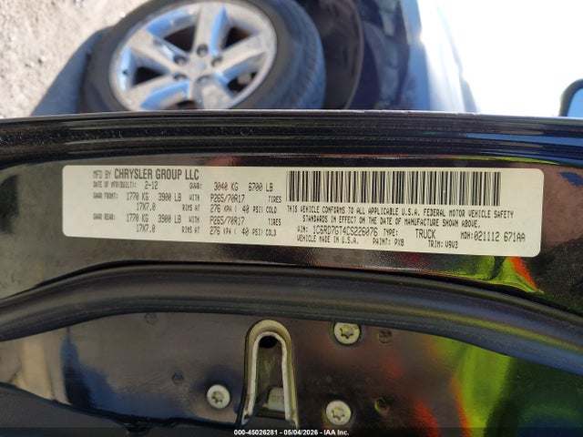 Продажа на аукционе авто 2012 Ram 1500 Slt, vin: 1C6RD7GT4CS226076, номер лота: 45026281