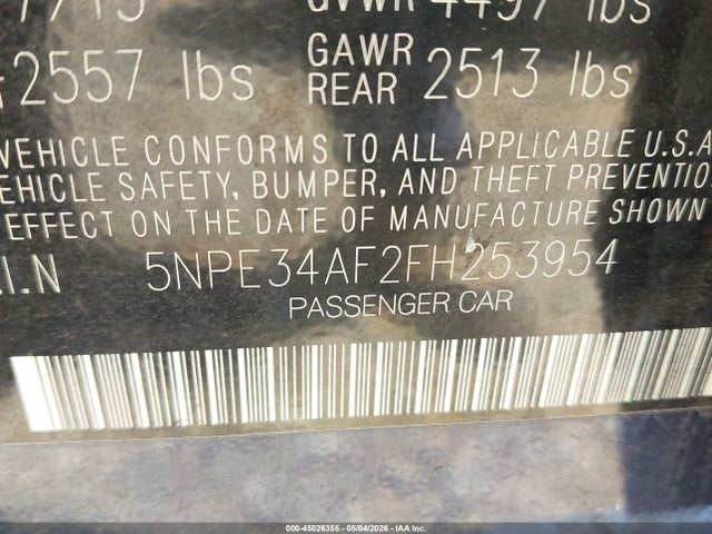 Aukcja sprzedaży 2015 Hyundai Sonata Sport, vin: 5NPE34AF2FH253954, numer aukcji: 45026355