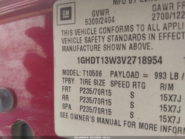 Auction sale of the 1997 Oldsmobile Bravada, vin: 1GHDT13W3V2718954, lot number: 45026378
