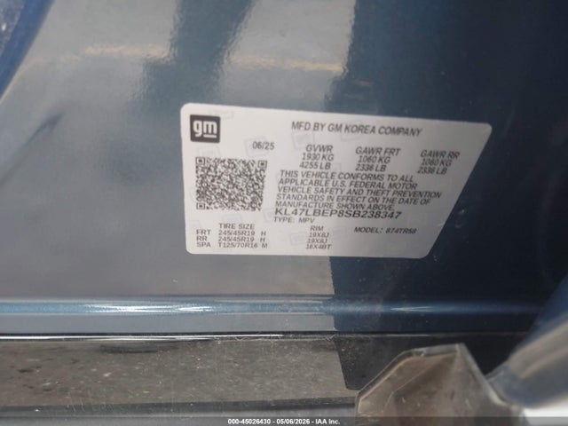2025 Buick Envista Sport Touring Fwd მანქანა იყიდება აუქციონზე, vin: KL47LBEP8SB238347, აუქციონის ნომერი: 45026430