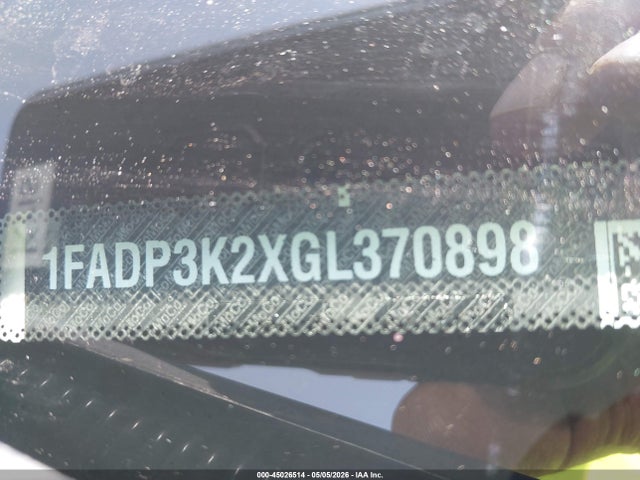 45026514 :رقم المزاد ، 1FADP3K2XGL370898 vin ، 2016 Ford Focus Se مزاد بيع