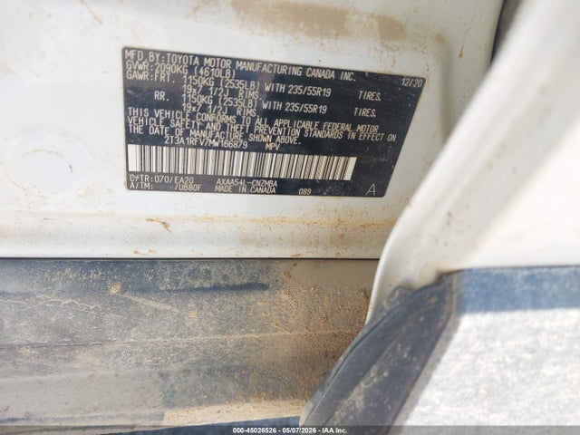 Aukcja sprzedaży 2021 Toyota Rav4 Xle Premium, vin: 2T3A1RFV7MW166879, numer aukcji: 45026526