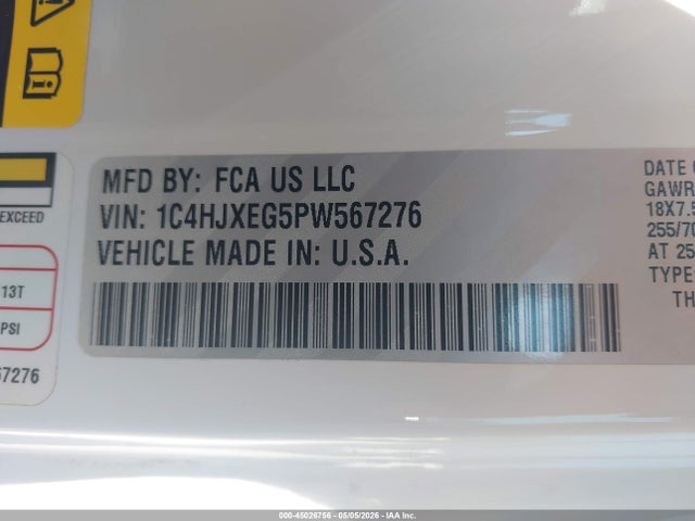 Продажа на аукционе авто 2023 Jeep Wrangler 4-door Sahara 4x4, vin: 1C4HJXEG5PW567276, номер лота: 45026756