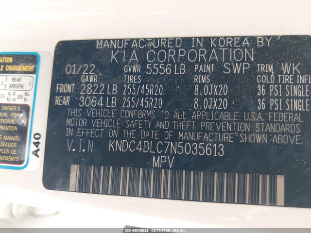 KIA Ev6 Gt-line 2022 KNDC4DLC7N5035613 Image 9
