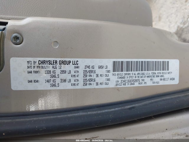 Aukcja sprzedaży 2013 Chrysler Town & Country Touring, vin: 2C4RC1BG8DR528976, numer aukcji: 45026862