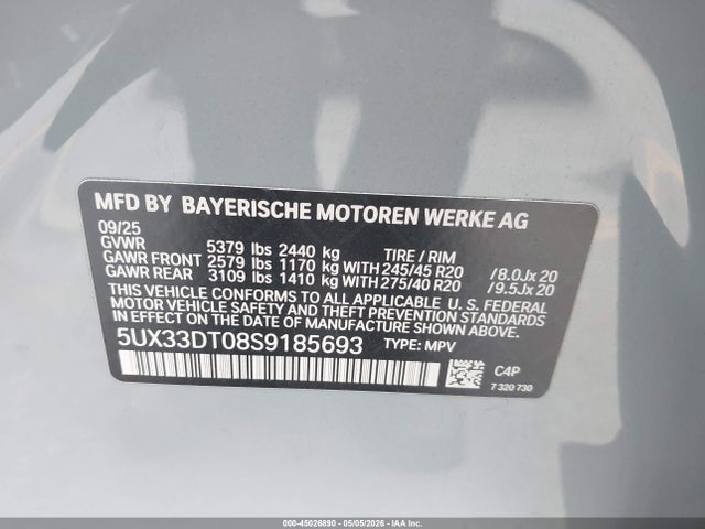 5UX33DT08S9185693 BMW X4 Xdrive30i