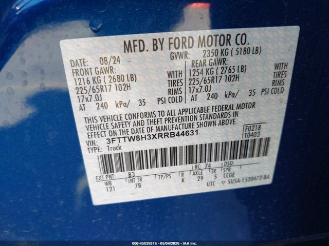 Ford Maverick Xlt 2024 3FTTW8H3XRRB44631 Image 9