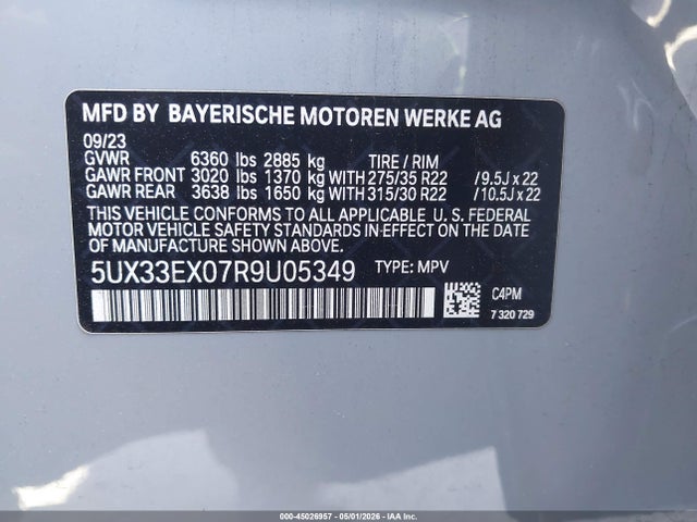 5UX33EX07R9U05349 BMW X6 Xdrive40i