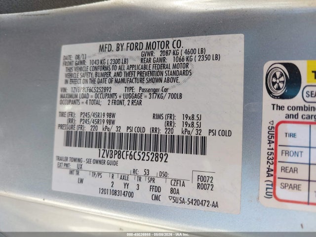Продаж на аукціоні авто 2012 Ford Mustang Gt Premium, vin: 1ZVBP8CF6C5252892, номер лоту: 45026988