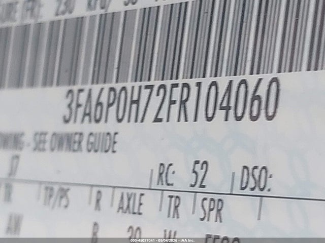3FA6P0H72FR104060 Ford FUSION SE
