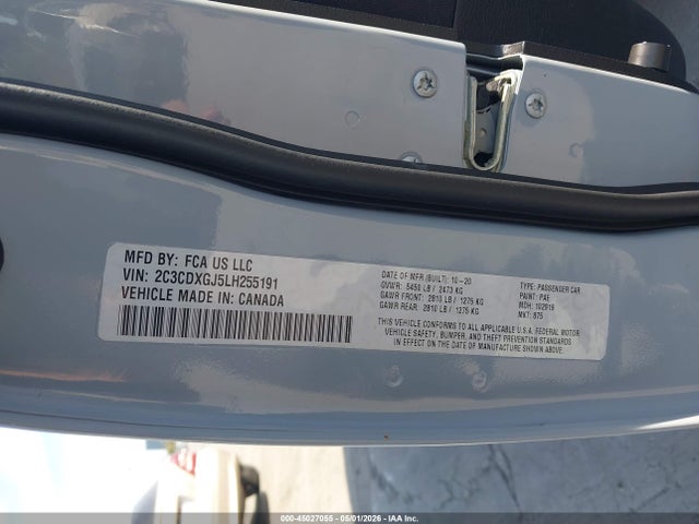 45027055 :رقم المزاد ، 2C3CDXGJ5LH255191 vin ، 2020 Dodge Charger Scat Pack Rwd مزاد بيع