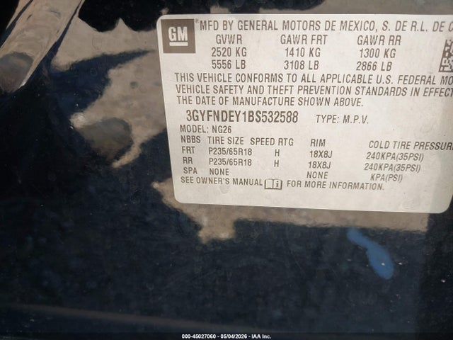 Продаж на аукціоні авто 2011 Cadillac Srx Luxury Collection, vin: 3GYFNDEY1BS532588, номер лоту: 45027060
