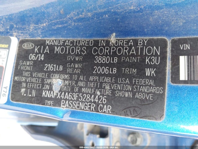 Aukcja sprzedaży 2015 Kia Forte Lx, vin: KNAFX4A63F5284426, numer aukcji: 45027862