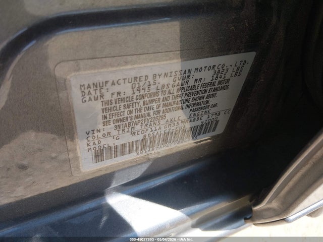 Aukcja sprzedaży 2015 Nissan Sentra S, vin: 3N1AB7AP2FY226285, numer aukcji: 45027893