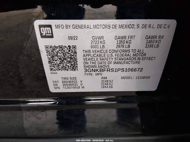 Aukcja sprzedaży 2023 Chevrolet Blazer Fwd Premier, vin: 3GNKBFRS1PS106672, numer aukcji: 45027895