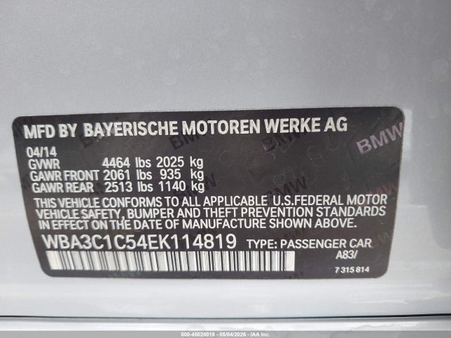 Продаж на аукціоні авто 2014 Bmw 328i, vin: WBA3C1C54EK114819, номер лоту: 45028018