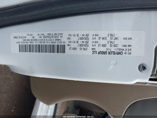 Aukcja sprzedaży 2014 Chrysler Town & Country Touring, vin: 2C4RC1BG7ER443936, numer aukcji: 45028026