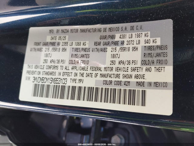 Aukcja sprzedaży 2025 Mazda Cx-30 2.5 S Preferred Package, vin: 3MVDMBCM1SM853103, numer aukcji: 45028033