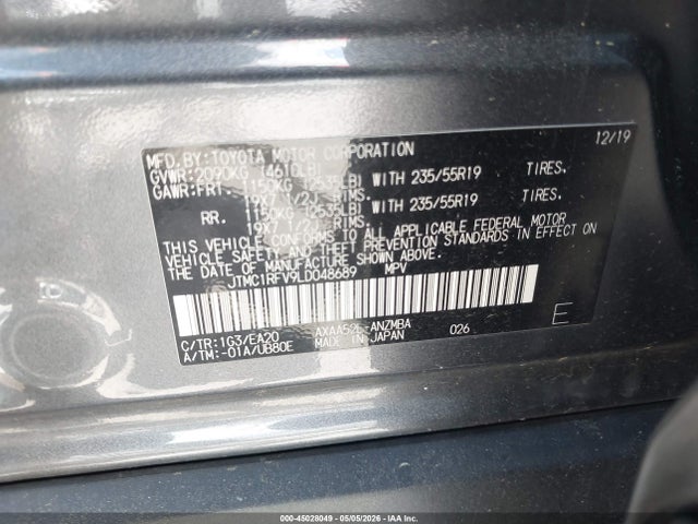 Продажа на аукционе авто 2020 Toyota Rav4 Xle Premium, vin: JTMC1RFV9LD048689, номер лота: 45028049