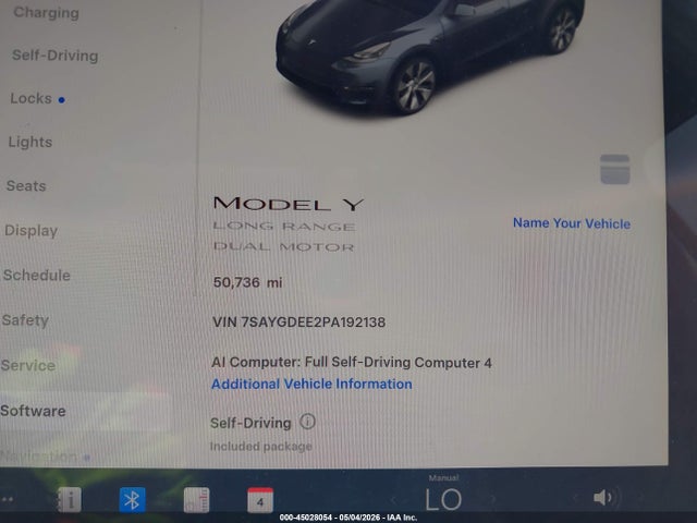 7SAYGDEE2PA192138 Tesla Model Y Awd/long Range Dual Motor All-wheel Drive