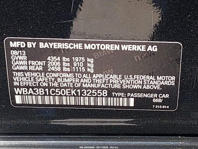 Aukcja sprzedaży 2014 Bmw 320i, vin: WBA3B1C50EK132558, numer aukcji: 45028089