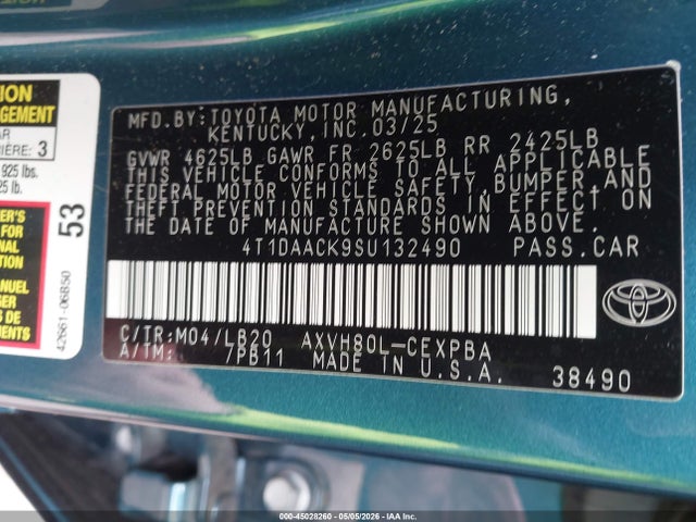 Toyota CAMRY XSE 2025 4T1DAACK9SU132490 Image 9