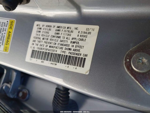 Aukcja sprzedaży 2015 Acura Tlx V6 Tech, vin: 19UUB3F59FA005914, numer aukcji: 45028292